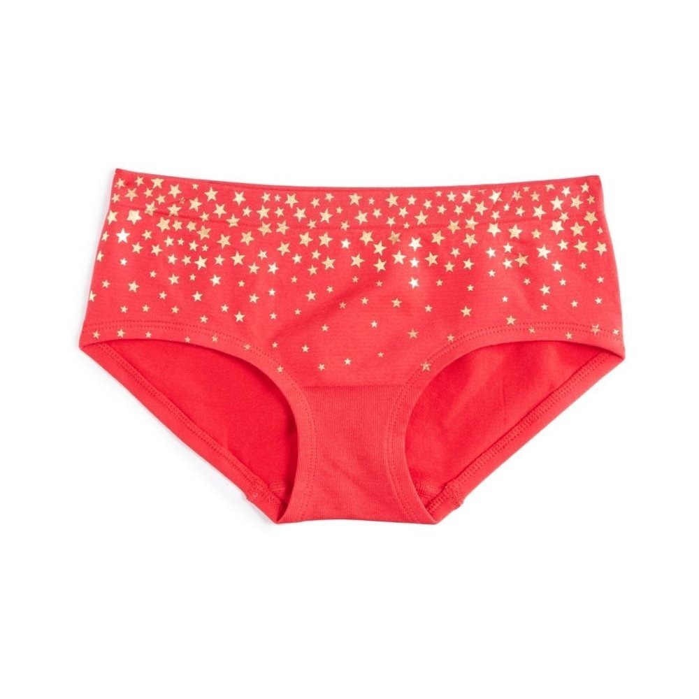 Maidenform Girl Red Gold Stars Seamfree Girlshort Panty, Size‎ M, NWT